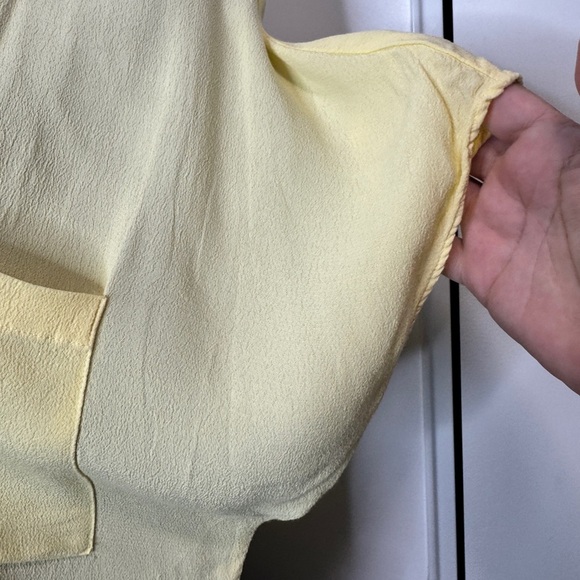 Aritzia Wilfred Free Button-Up  Short Sleeve Top Yellow - Picture 7 of 9